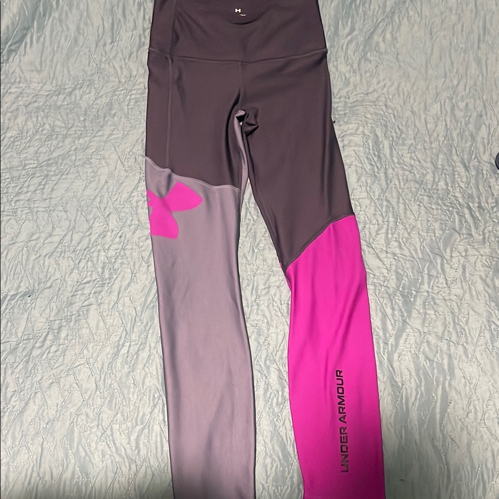 Under Armour Gray, Purple, and Pink Leggings